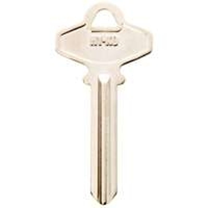 Hy-Ko 11010SC6 Key Blank, Brass, Nickel, For: Schlage Cabinet, House Locks and Padlocks, SC6 Key Number, Pack of 10