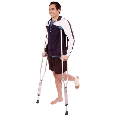 Carex Health Brands Blue Folding Crutches Aluminum/Plastic 59 in. H X 8 in. L