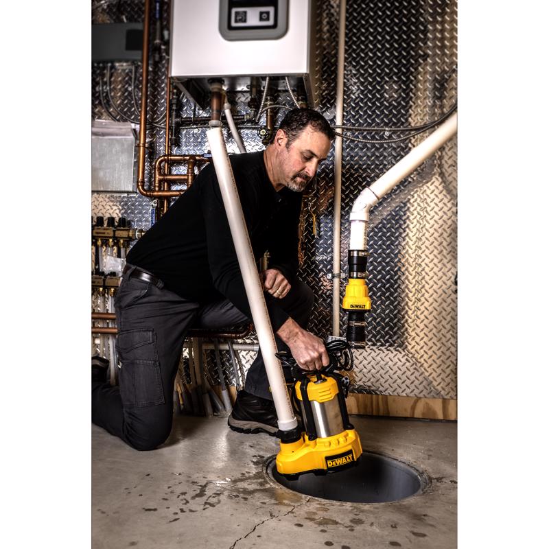 DeWalt 1/2 HP 6100 gph Stainless Steel Vertical Float Switch AC Submersible Sump Pump 10 ft