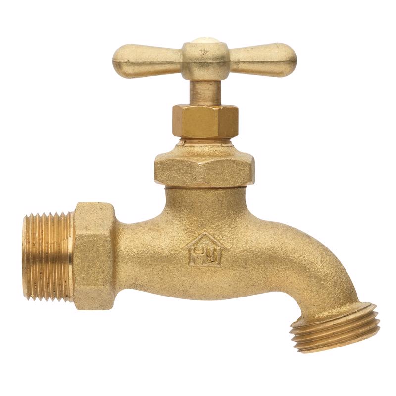 Homewerks 3/4 in. MIP pc X 3/4 in. MHT Brass Hose Bibb