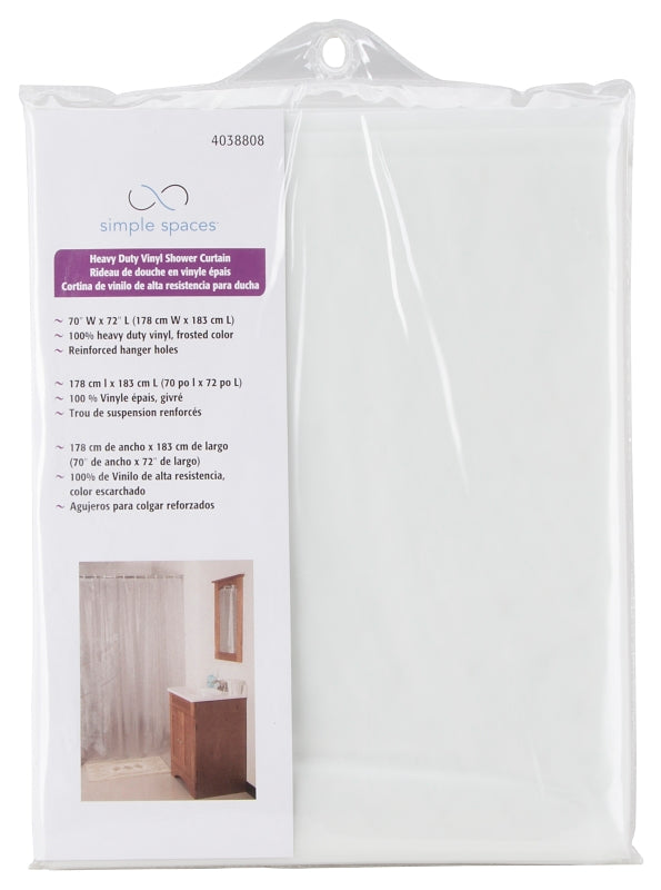Simple Spaces SD-MCP01-F3L Shower Curtain, Vinyl, Frosted, Frosted