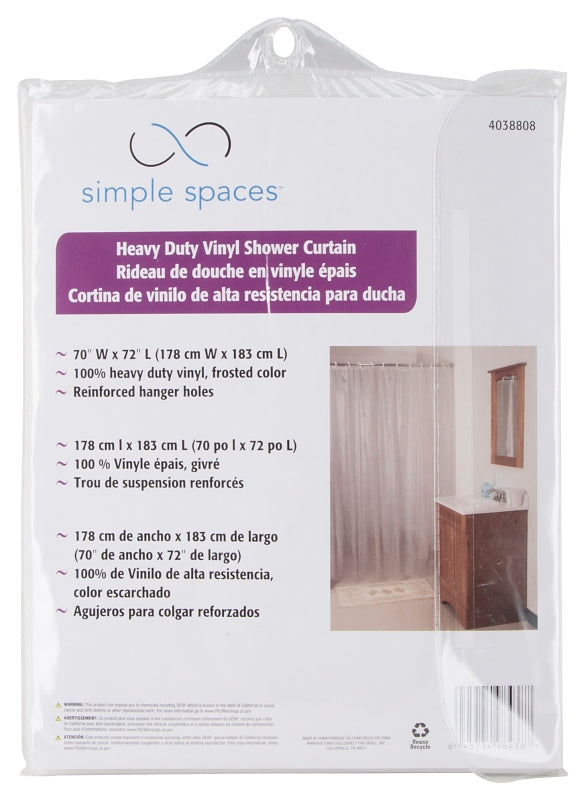 Simple Spaces SD-MCP01-F3L Shower Curtain, Vinyl, Frosted, Frosted