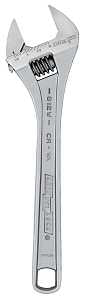 Channellock WIDEAZZ Series 812W Adjustable Wrench, 12 in OAL, 1-1/2 in Jaw, Steel, Chrome, Plain-Grip Handle
