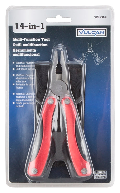 Vulcan NT619 14-in-1 Multi-Tool, 14-Function, Foldable Handle