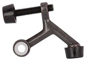 ProSource H20-B021-PS Light-Duty Hinge Pin Door Stop, 2-1/4 in Projection, Die-Cast Zinc & Plastic, Antique Brass