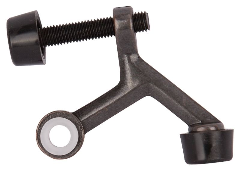ProSource H20-B021-PS Light-Duty Hinge Pin Door Stop, 2-1/4 in Projection, Die-Cast Zinc & Plastic, Antique Brass