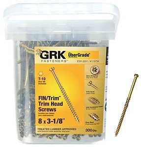 GRK Fasteners 115734 Finishing Screw, #8 Thread, 3-1/8 in L, Trim Head, Star Drive, Steel, 300 PK