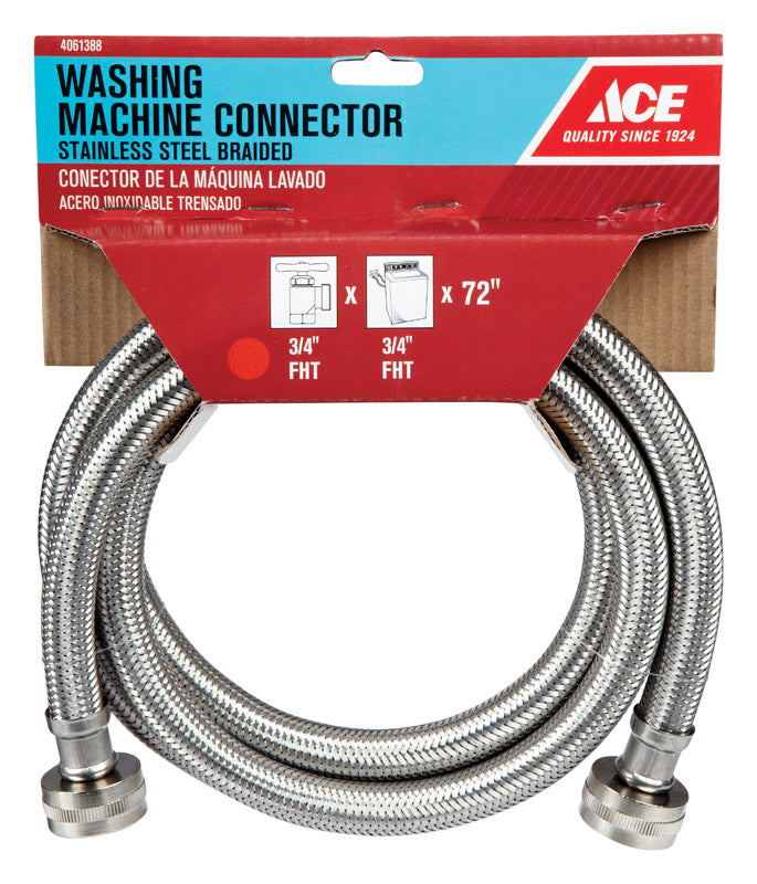 Ace 3/4 in. Hose Thread X 3/4 in. D Hose Thread 72 in. Stainless Steel Supply Line