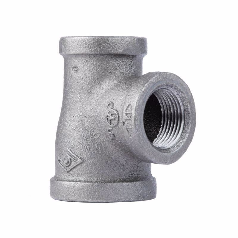 STZ Industries 1 in. FIP each X 3/4 in. D FIP 3/4 in. D FIP Black Malleable Iron Reducing Tee