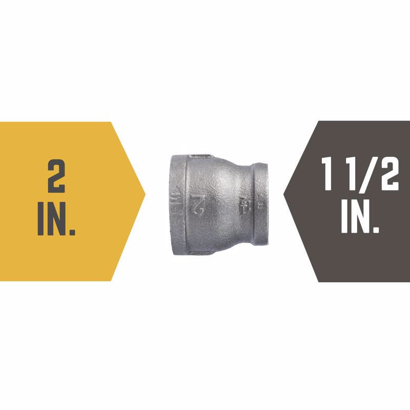 STZ Industries 2 in. FIP each X 1-1/2 in. D FIP Black Malleable Iron Reducing Coupling