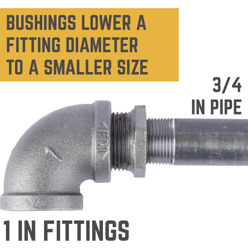STZ Industries 1 in. MIP each X 3/4 in. D FIP Black Malleable Iron Hex Bushing, Pack of 5