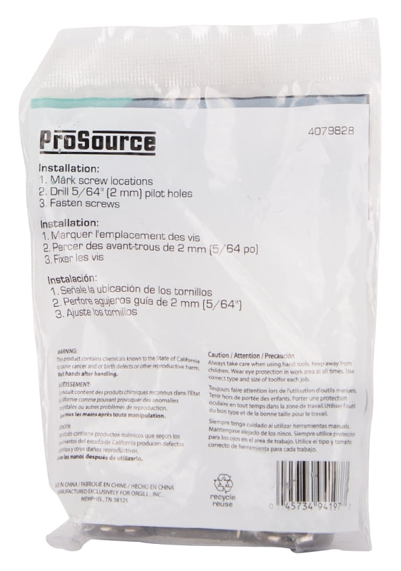 ProSource H-015-BLN Coat and Hat Hook, 33 lb, 2-Hook, 1-1/2 in Opening, Zinc, Nickel