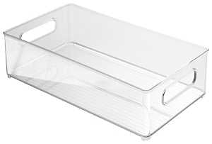 iDESIGN 70530 Storage Bin, 14-1/2 in L, 8 in W, 4 in H, Plastic, Clear