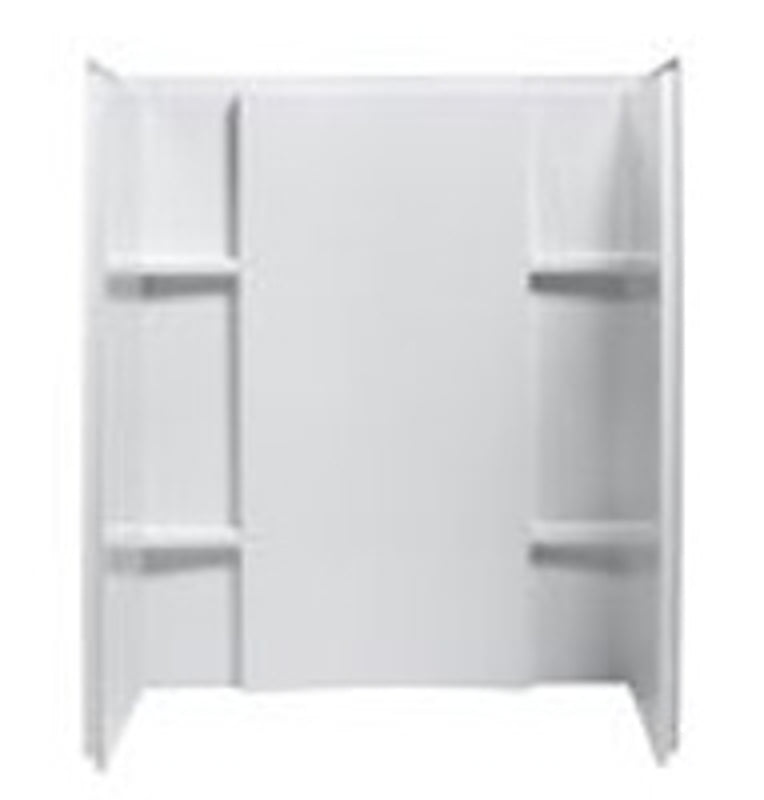 Sterling Accord Series 72284100-0 Shower Wall Set, 55-1/8 in L, 48 in W, 36 in H, Vikrell, High-Gloss, White