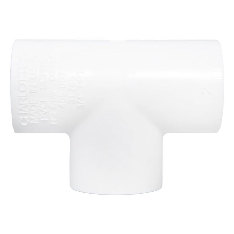 Charlotte Pipe Schedule 40 3/4 in. FPT X 3/4 in. D FPT PVC Threaded Tee 1 pk