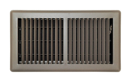 Tru Aire 6 in. H X 12 in. W 2-Way Powder Coat Brown Steel Floor Register