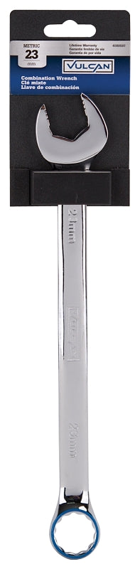 Vulcan MT6549937 Combination Wrench, Metric, 23 mm Head, Chrome Vanadium Steel, Polished