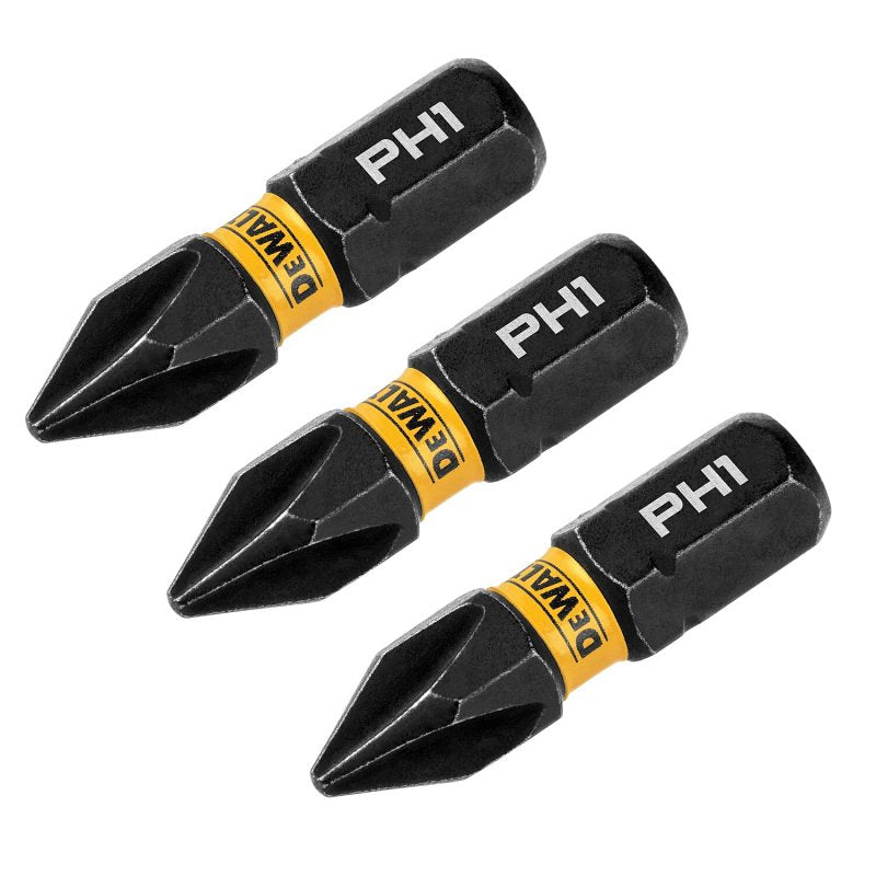 DEWALT FlexTorq DWAF1PH1IR3 Impact Screwdriver Bit, #1 Drive, Phillips Drive, 1/4 in Shank, Hex Shank, 1 in L, Steel