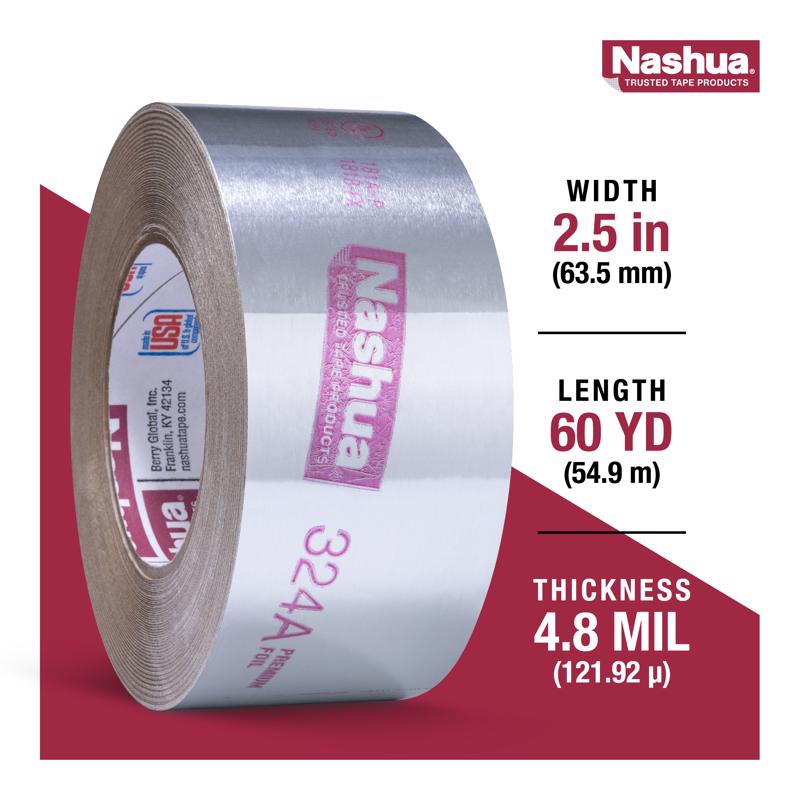 Nashua Premium 2.5 in. W X 60 yd L Silver Foil Tape