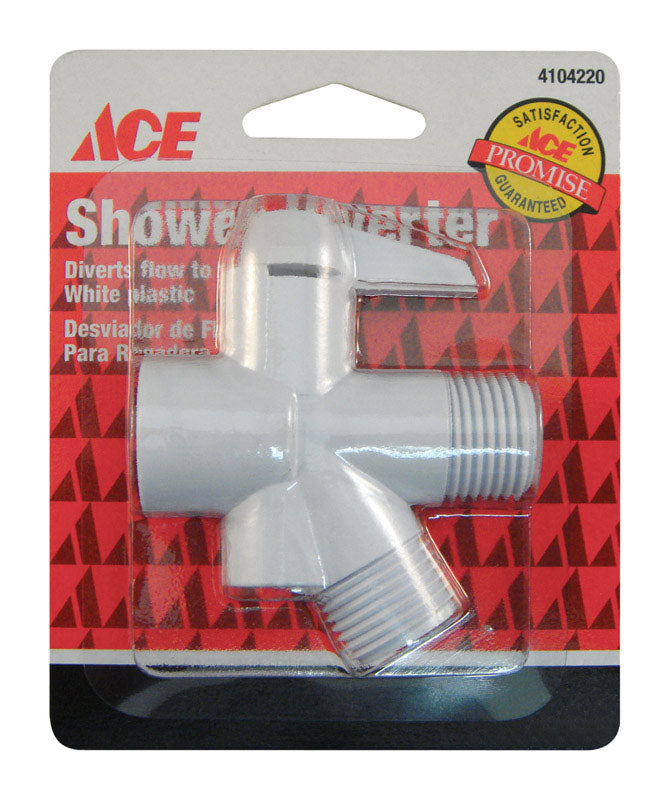 Ace White Plastic Shower Diverter