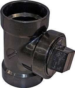 Canplas 102114ABC Test Pipe Tee, 1-1/2 in, Hub x FIP, ABS, Black