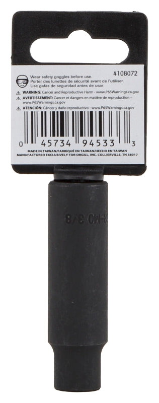 Vulcan MT6580111 Deep Impact Socket, 3/8 in Socket, 3/8 in Drive, Deep Drive, 6-Point, Chrome Molybdenum Steel