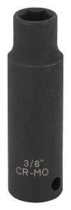 Vulcan MT6580111 Deep Impact Socket, 3/8 in Socket, 3/8 in Drive, Deep Drive, 6-Point, Chrome Molybdenum Steel
