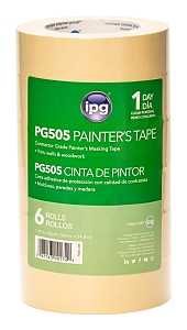 IPG PG505.122R Masking Tape, 60 yd L, 1.41 in W, Paper Backing, Beige