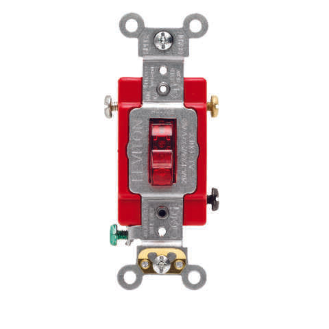 Leviton Industrial 20 amps Toggle Switch Red 1 pk