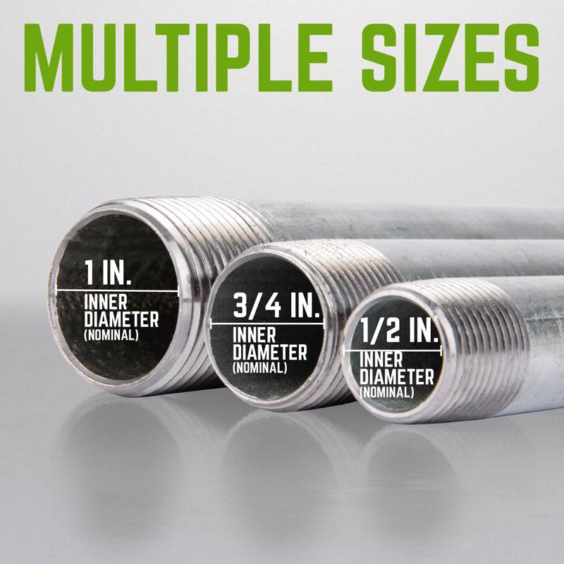 STZ Industries 1/2 in. MIP each X 1/2 in. D MIP Galvanized Steel 3 in. L Nipple, Pack of 5