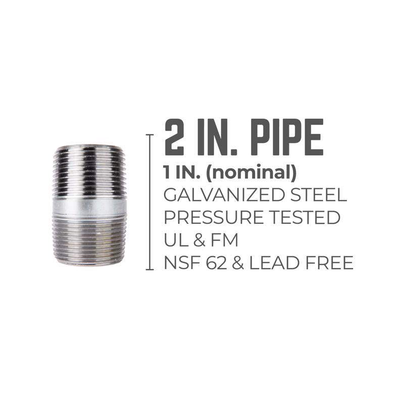 STZ Industries 1 in. MIP each X 1 in. D MIP Galvanized Steel 2 in. L Nipple, Pack of 5