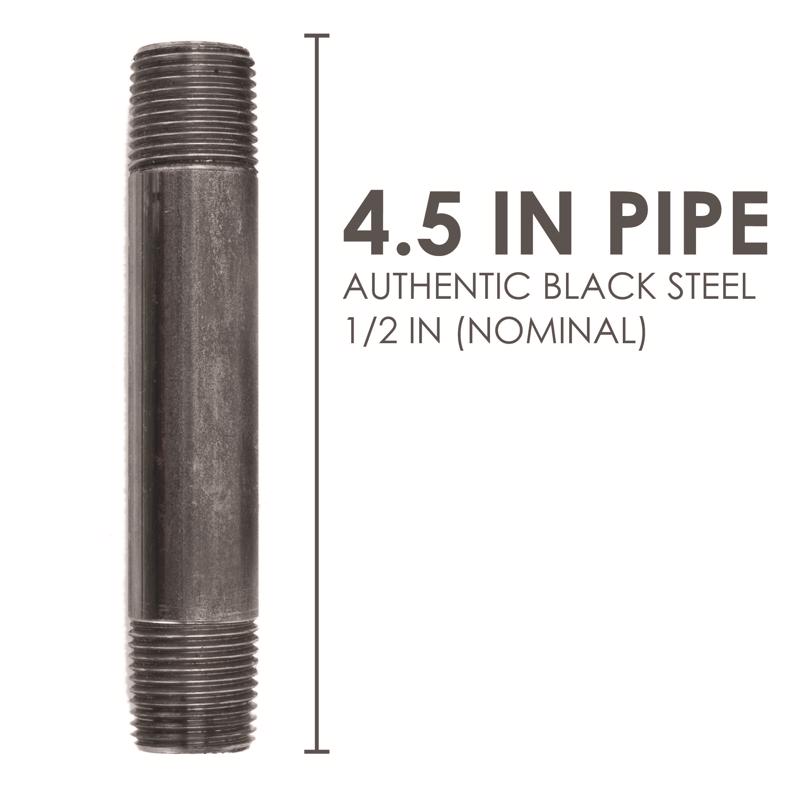 STZ Industries 1/2 in. MIP each X 1/2 in. D MIP Black Steel 4-1/2 in. L Nipple, Pack of 5