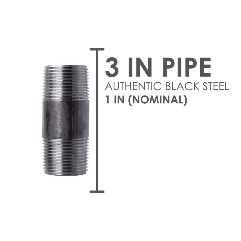 STZ Industries 1 in. MIP each X 1 in. D MIP Black Steel 3 in. L Nipple, Pack of 5