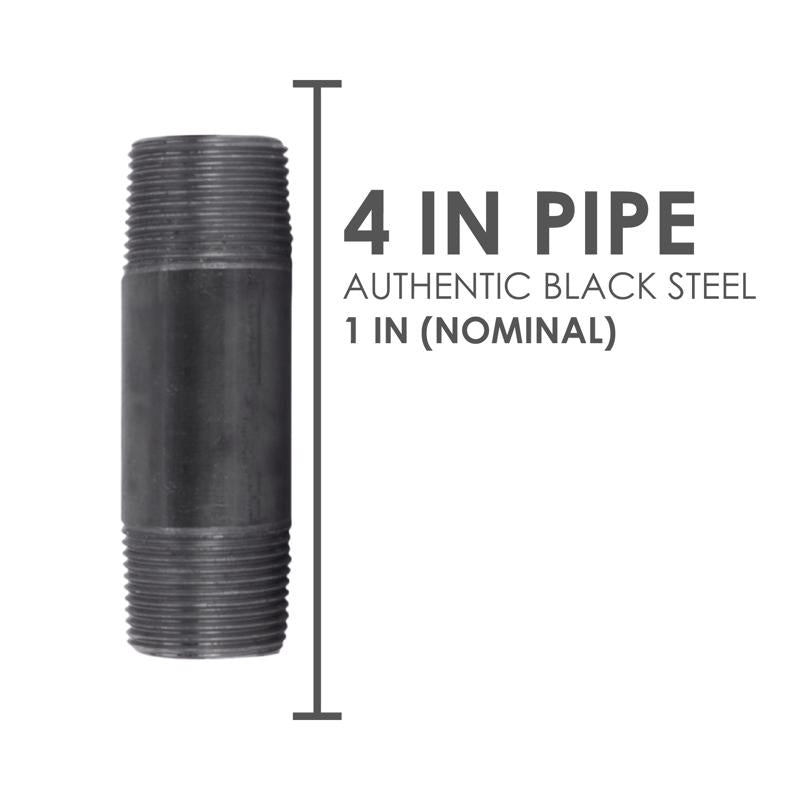 STZ Industries 1 in. MIP each X 1 in. D MIP Black Steel 4 in. L Nipple, Pack of 5
