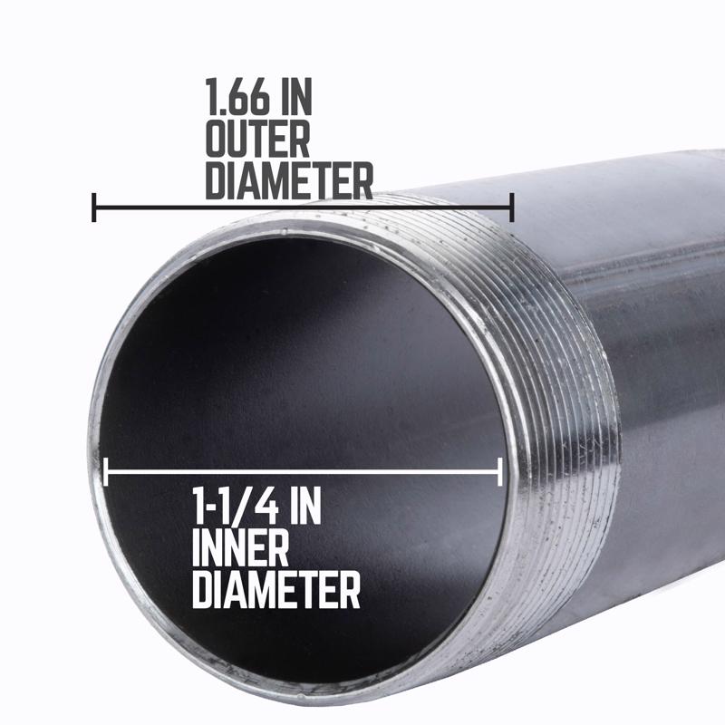 STZ Industries 1-1/4 in. MIP each X 1-1/4 in. D MIP Black Steel 6 in. L Nipple