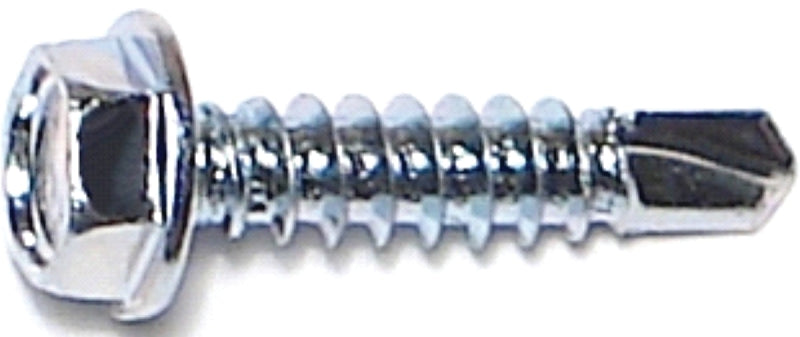 Midwest Fastener 03283 Screw, #8 Thread, 3/4 in L, Coarse Thread, Hex Drive, Self-Drilling Point, Steel, Zinc, 100 PK