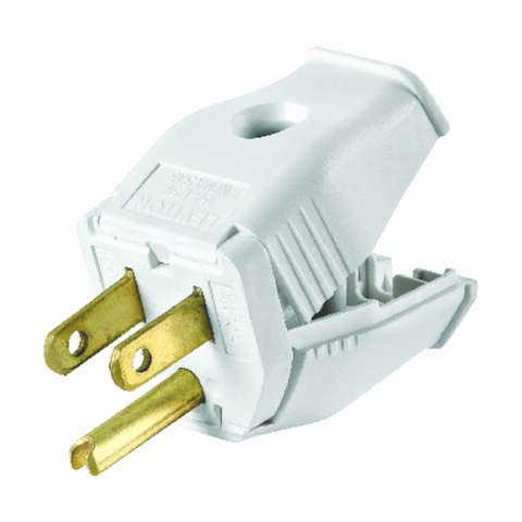 Leviton Commercial and Residential Thermoplastic Straight Blade Plug 5-15P 18-12 AWG 2 Pole 3 Wire