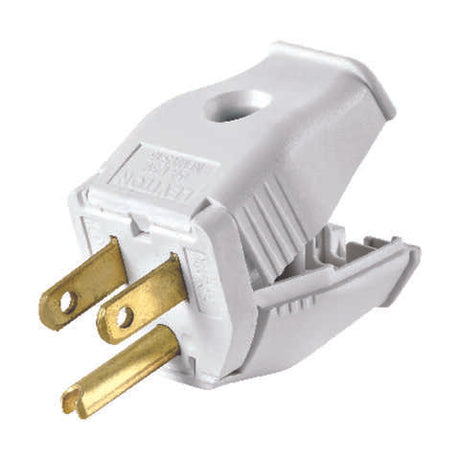 Leviton Commercial and Residential Thermoplastic Straight Blade Plug 5-15P 18-12 AWG 2 Pole 3 Wire