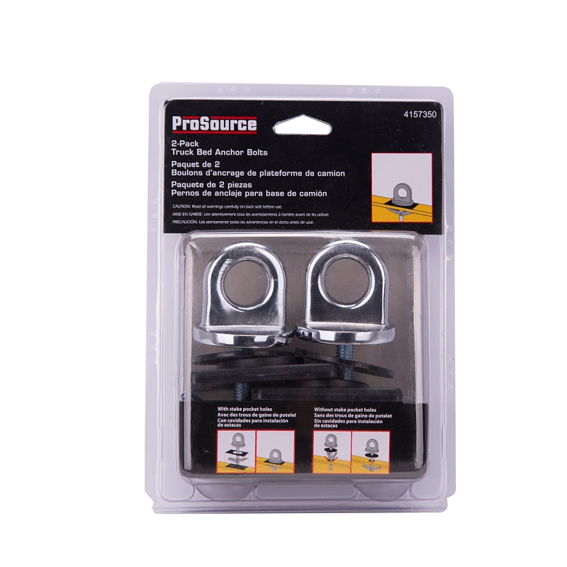 ProSource RT70557 Anchor Bolt, Heavy-Duty, Steel, Zinc, Rubber, Chrome, For: Truck Bed