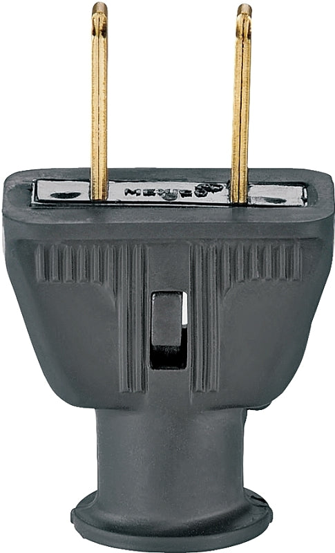 Eaton Wiring Devices 183BK-BOX Electrical Plug, Straight Blade, 21/64 in, 2-Pole, 15 A, 125 V, NEMA: NEMA 5-15, Black