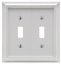 Amerelle 2040TTW Wallplate, Decorative, 2-Gang, Wood, White, Pack of 3