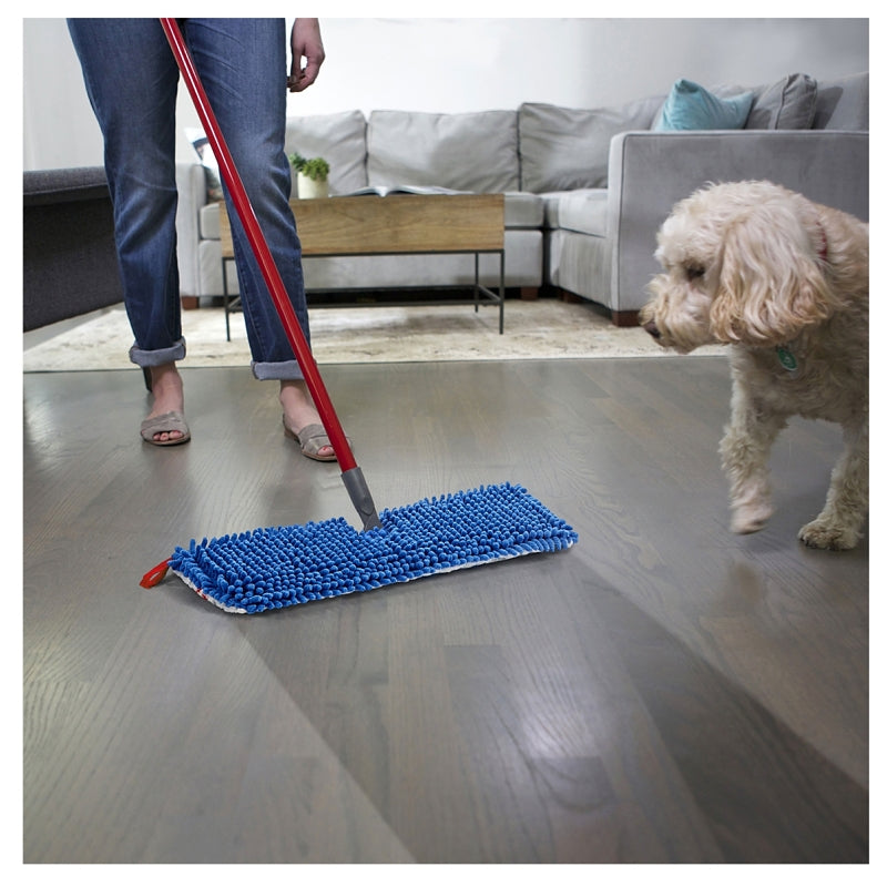 O-Cedar 138000 Flip Mop with Telescopic Handle, Chenille/Microfiber Head, Metal Handle, Blue