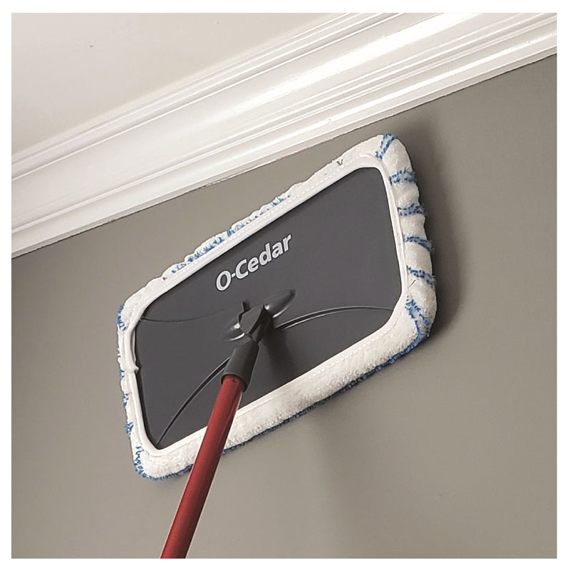 O-Cedar Floor N' More 168120 Dust Mop, 9 in W Head, 2.63 in L Head, Microfiber Head, Plastic Handle, 59-1/2 in L