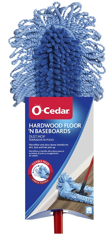 O-Cedar 139431 Dust Mop, 20 in W Head, Microfiber Head, Metal Handle, Blue