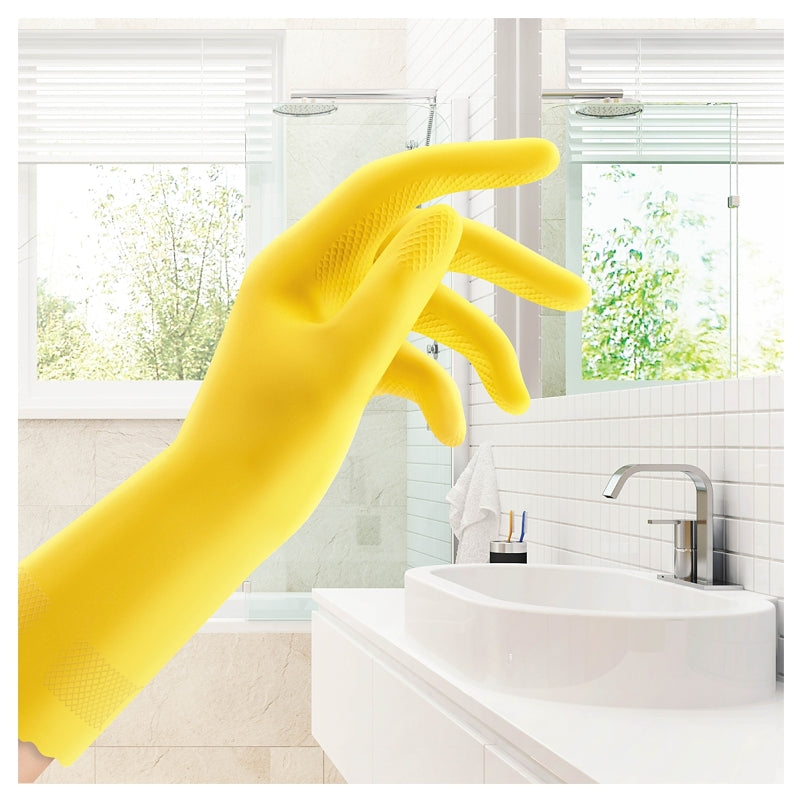 Playtex HandSaver 163673 Reusable Gloves, L, Latex/Neoprene/Nitrile, Yellow, Pack of 6