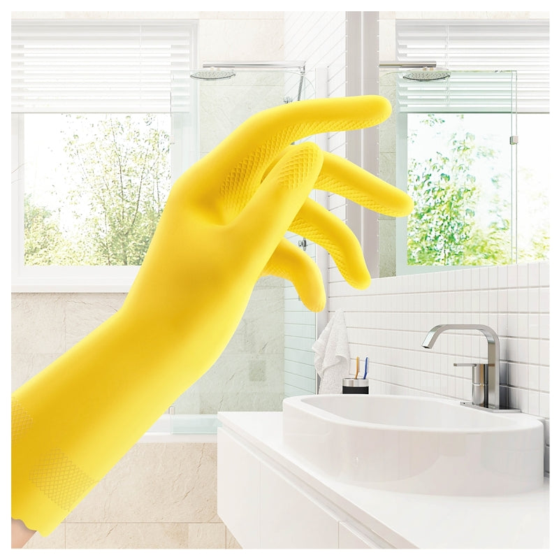 Playtex HandSaver Series 163670 Reusable Gloves, XL, Latex/Neoprene/Nitrile, Yellow, Pack of 6