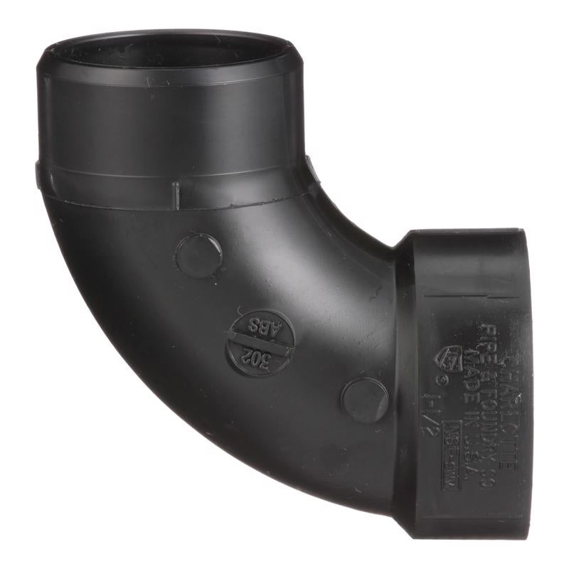 Charlotte Pipe 1-1/2 in. Hub X 1-1/2 in. D Spigot ABS 90 Degree Elbow