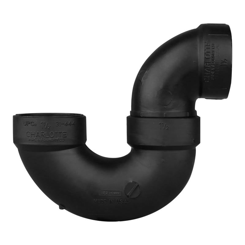 Charlotte Pipe 1-1/2 in. Hub X 1-1/2 in. D Hub ABS P-Trap