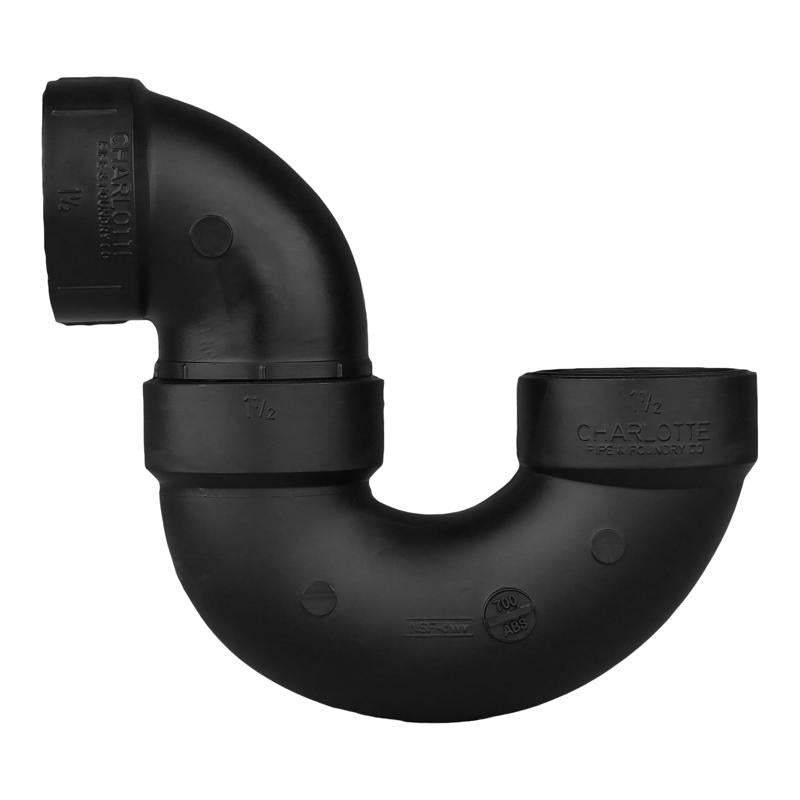 Charlotte Pipe 1-1/2 in. Hub X 1-1/2 in. D Hub ABS P-Trap