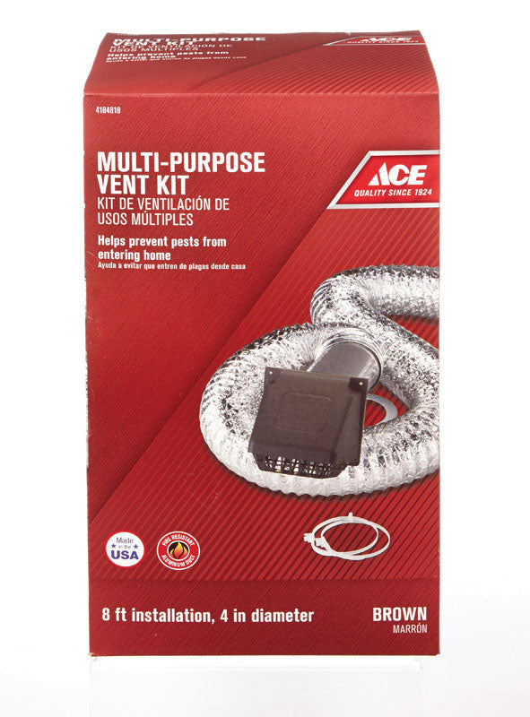 Ace 96 in. L X 4 in. D Brown Aluminum Dryer Vent Kit